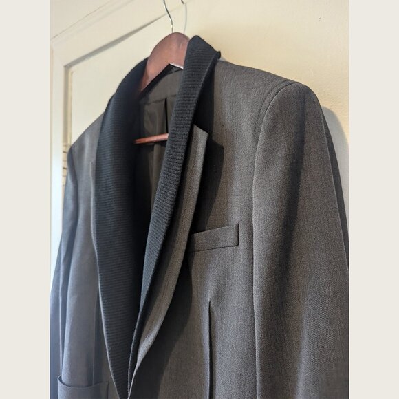 PHILIPPE DUBUC - Ribbed shawl collar jacket - Sz 02 - Picture 2 of 10